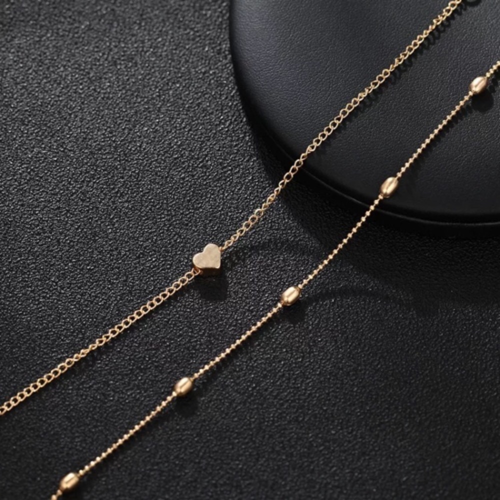 ⚜️𝟯𝟬%𝗢𝗙𝗙 𝗯𝘂𝗻𝗱𝗹𝗲𝘀 𝟯+⚜️ NEW 2 Layered Tiny Heart Charm Beaded Choker - Picture 7 of 15